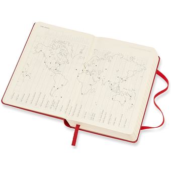 Agenda journalier Moleskine Format de poche Couverture rigide 2022 Rouge Ecarlate