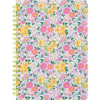 Carnet rigide ligné B6 Oberthur Bali Petites Fleurs 200 pages