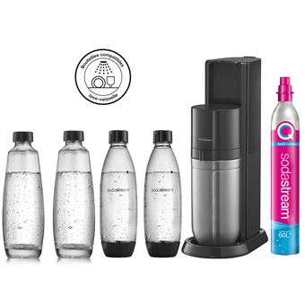 Machine à eau pétillante Sodastream Duo Noir avec 2 carafes et 2 bouteilles Fuse