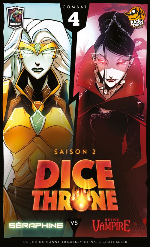 Boite de Jeu de stratégie Lucky Duck Games Dice Throne Saison 2 Séraphine vs Reine Vampire