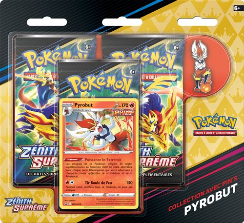 Pack de 3 Boosters et Pin &agrave; collectioner Pok&eacute;mon Z&eacute;nith Supr&ecirc;me