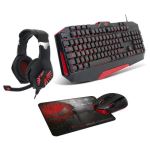 Pack Spirit Of Gamer PRO-MK3 Clavier filaire USB Souris filaire Casque et Tapis Noir et Rouge