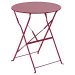 Table de jardin Hespéride pliante ronde Camargue Framboise Brillant