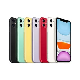 Vitre Arriére Iphone 11 - Noir / Blanc / Rouge / Jaune / Vert / Mauve