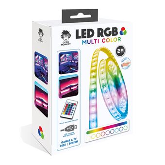 Ruban LED RGB Geek Monkeys 2 m + Télécommande et USB