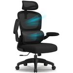 Chaise de Bureau Inclinable, Appui-Tête Ajustable 10cm, Dossier avec Soutien Lombaire Ergonomique - Daccormax - Noir