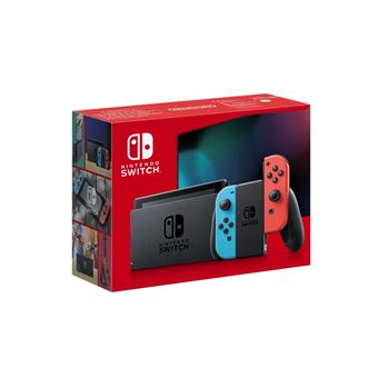 Console Nintendo Switch avec une paire de Joy-Con Gris Neon Rouge et Bleu