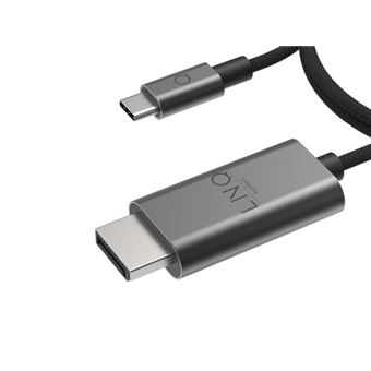 Câble vidéo LinQ Display Port(M) vers USB-C(M) 2 m Noir