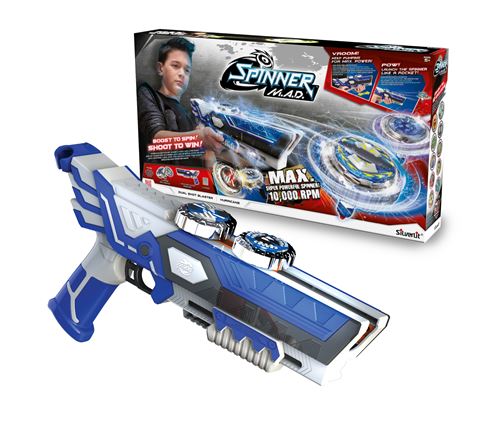 Spinner Mad By Silverlit - Mega Blaster Double Tir + 2 Toupies Led - 86311  à Prix Carrefour