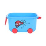 Boîte de rangement à roulette Miniso Marvel Spider-Man Bleu