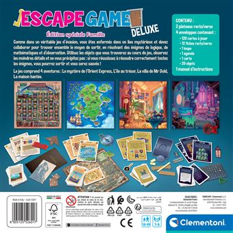 Jeu de cartes Clementoni Escape Game Deluxe Edition Speciale Famille