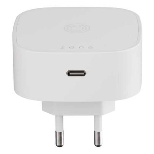 ZENS - Support de chargement sans fil/adaptateur d alimentation - 18 Watt (24 pin USB-C) - blanc