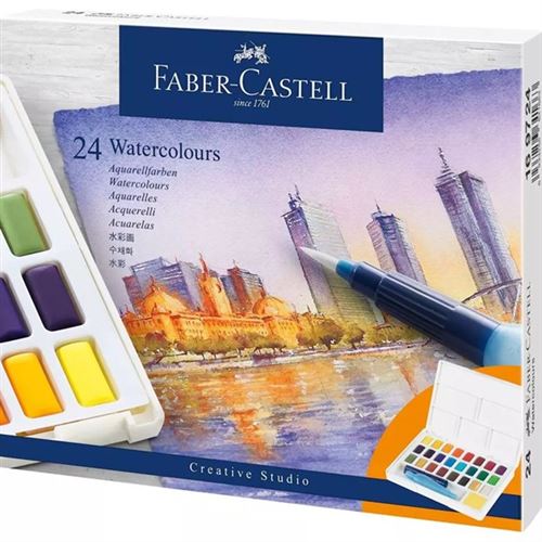 Boîte de 24 Aquarelles en godets Faber-Castell Creative Studio