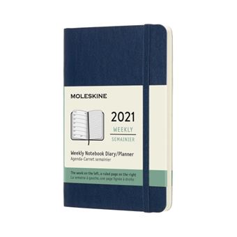 Agenda-carnet 2021 semainier Moleskine Souple petit format Bleu