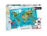 Puzzle enfant 45 pièces Nathan Carte du monde des animaux