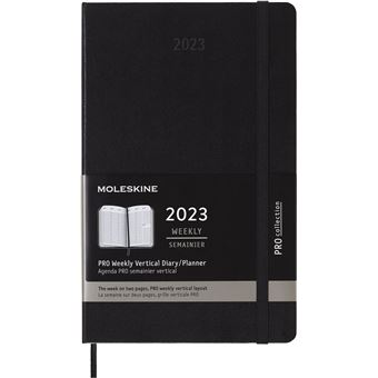 Agenda scolaire Moleskine 2022 2023 Semainier Pro Vertical grand format Rigide Noir