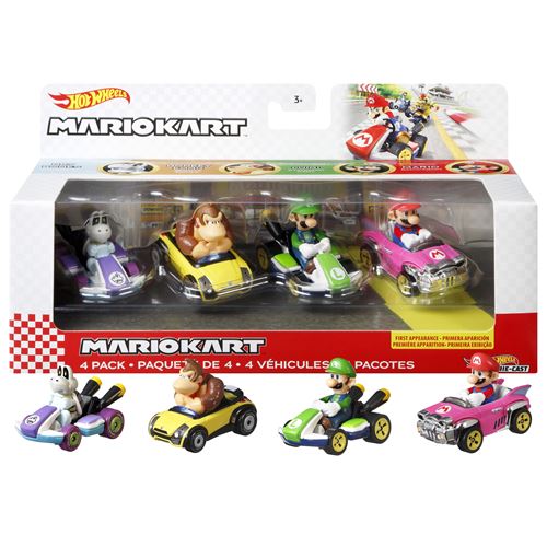 Pack de 4 voitures Hot Wheels Mario Kart N°1