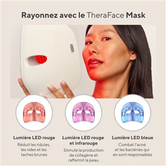 Masque facial LED Therabody TheraFace Blanc