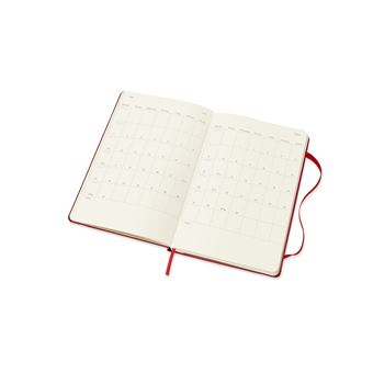 Agenda semainier Moleskine Horizontal Grand format Couverture rigide 2022 Rouge