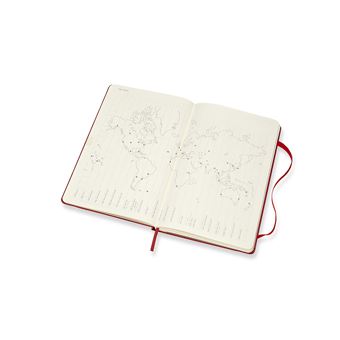 Agenda semainier Moleskine Horizontal Grand format Couverture rigide 2022 Rouge