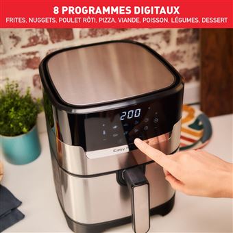 Moulinex Easy Fry & Grill Vision Friteuse sans huile + Grill, Capacité 4,2 L, Jusqu'à 6 personnes, 8 programmes automatiques, Fenêtre amovible, Écran tactile, Air fryer, Noir, EZ506820