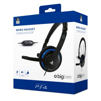 Micro-casque mono BigBen Communicator Noir et Bleu pour PS4