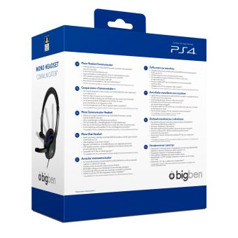 Micro-casque mono BigBen Communicator Noir et Bleu pour PS4