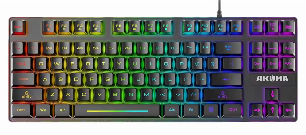 Clavier filaire à membrane TKL rétroéclairé gaming On Lan - CA-50