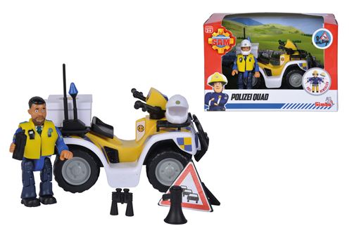 Quad de policier Smoby et figurine Sam le Pompier