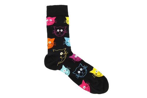 Happy Socks Multicolore Chaussettes Hautes Et Mi-Bas Cat Noir Taille 36-40