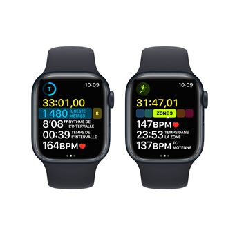 Apple Watch Series 8 GPS + Cellular, boîtier Aluminium Minuit 41mm avec Bracelet Sport Minuit