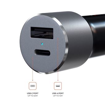 Chargeur allume cigare Satechi USB-C 72 W Gris sidral - Chargeur et cble  d'alimentation PC - Achat & prix | fnac