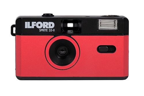 Appareil photo argentique compact 24x36 Ilford Sprite II Noir et rouge - Réutilisable