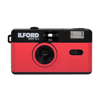 Appareil photo argentique compact 24x36 Ilford Sprite II Noir et rouge - Réutilisable