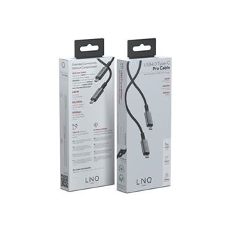 Câble USB 4.0 Type-C LinQ PRO 1 m Noir et gris