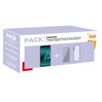 Pack Smartphone Samsung Galaxy A50 Double SIM 128 Go Noir + Coque de protection Transparent + Protection d’écran
