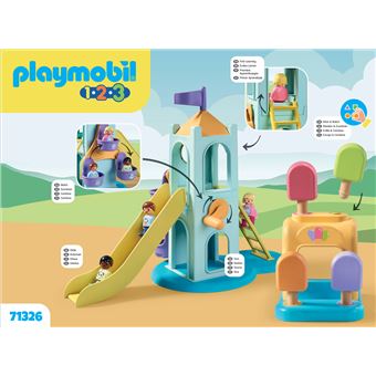 Playmobil 1.2.3 71326 Aire de jeux avec toboggan géant 1.2.3