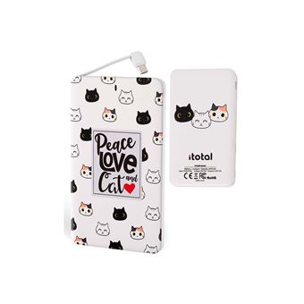 Batterie externe Itotal Power Banks Cat 4000 mAh Blanc