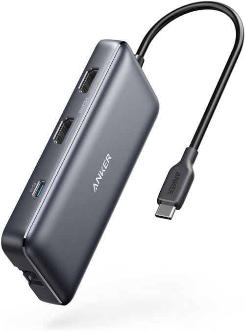 Hub USB Type C 8 en 1 Anker Gris