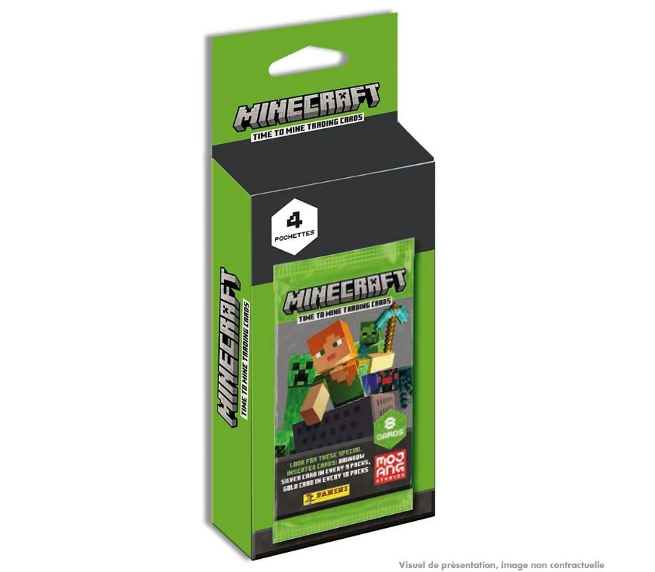 Panini Minecraft Blister 6 Pochettes + 1 Carte édition Limitée – Stickers 256 à Collectionner – Album Vendu Séparément