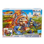 Circuit Hot Wheels Monster Trucks Volcan Crash avec 2 voitures incluses