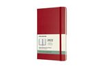 Agenda semainier Moleskine Grand format Couverture rigide 2022 Rouge Ecarlate