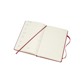 Agenda semainier Moleskine Grand format Couverture rigide 2022 Rouge Ecarlate
