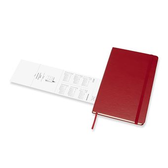 Agenda semainier Moleskine Grand format Couverture rigide 2022 Rouge Ecarlate
