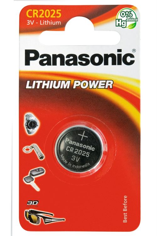 Pile Bouton CR2025 Panasonic Lithium 3V (par 1) - Bestpiles