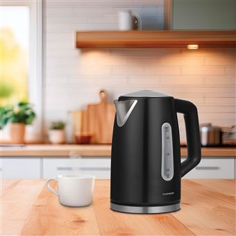 LIVOO Bouilloire Inox rétro 1,5L NOIRE INOX Sans Fil 2200W Arrêt autom