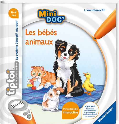 Livre Interactif Ravensburger Tiptoi Mini Doc Les Bébés Animaux