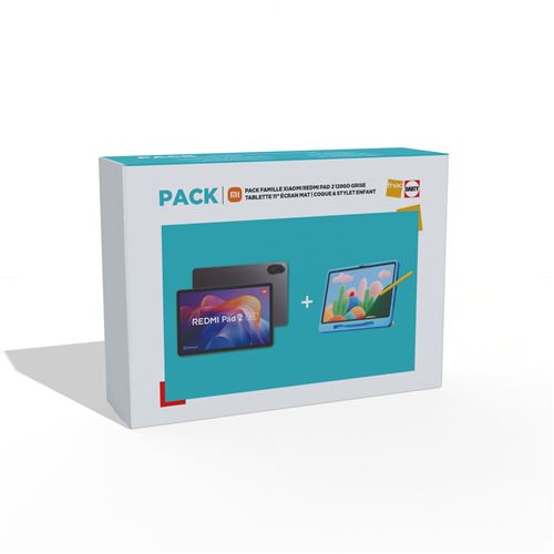 Pack Tablette Tactile Xiaomi Redmi Pad 2 Play 11 4G + coque et stylet enfant