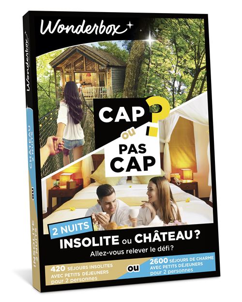 Coffret cadeau Wonderbox Cap ou Pas Cap Insolite ou Château 2 nuits ?