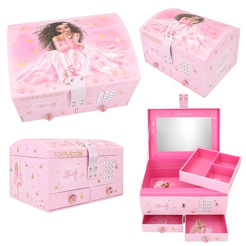 Jeu d'imitation Top Model Fantasy Model Boîte à bijoux sonore avec code Ballet Rose